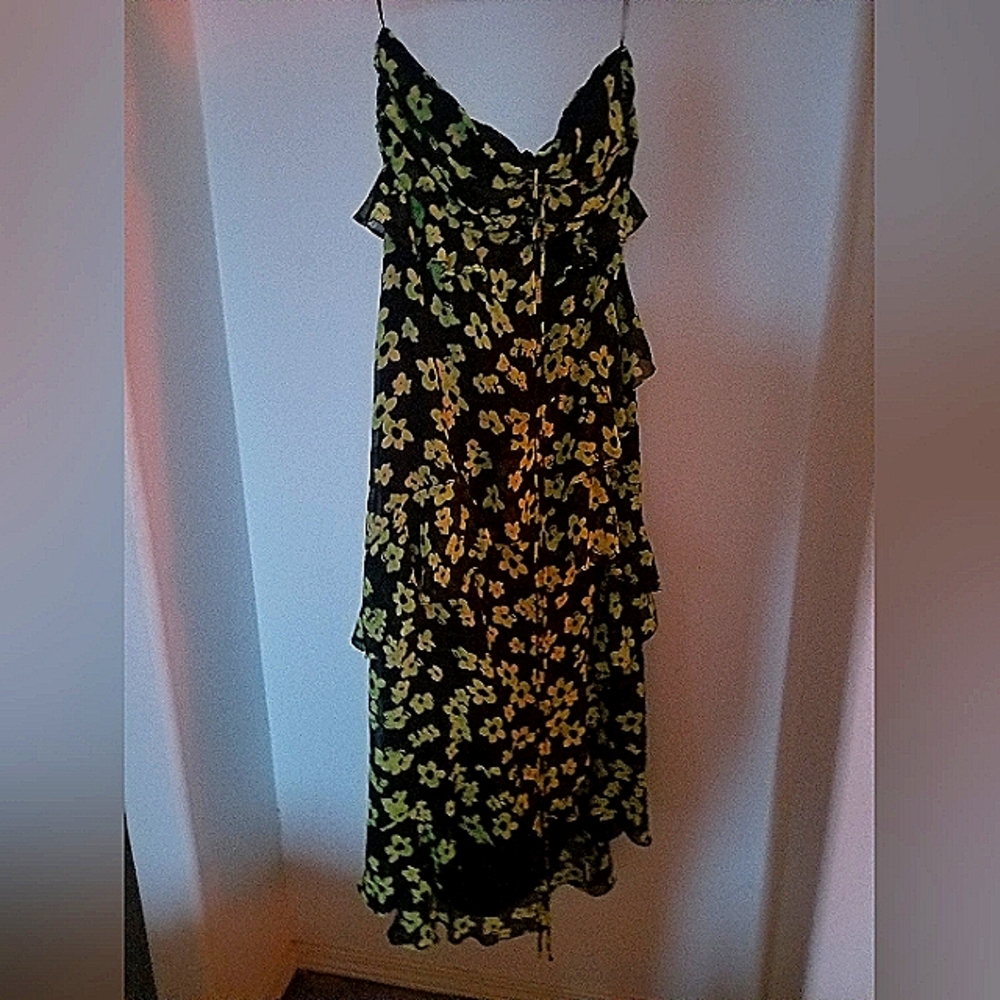 WAYF Black and Green Maxi Dress